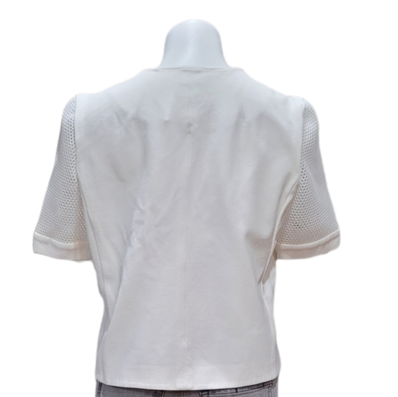 Nine West White Cardigan Short Sleeve Jacket Women's Sz 8 - Picture 6 of 13